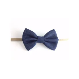 Baby Wisp Headband - Big Blue Denim Bow - 3M 