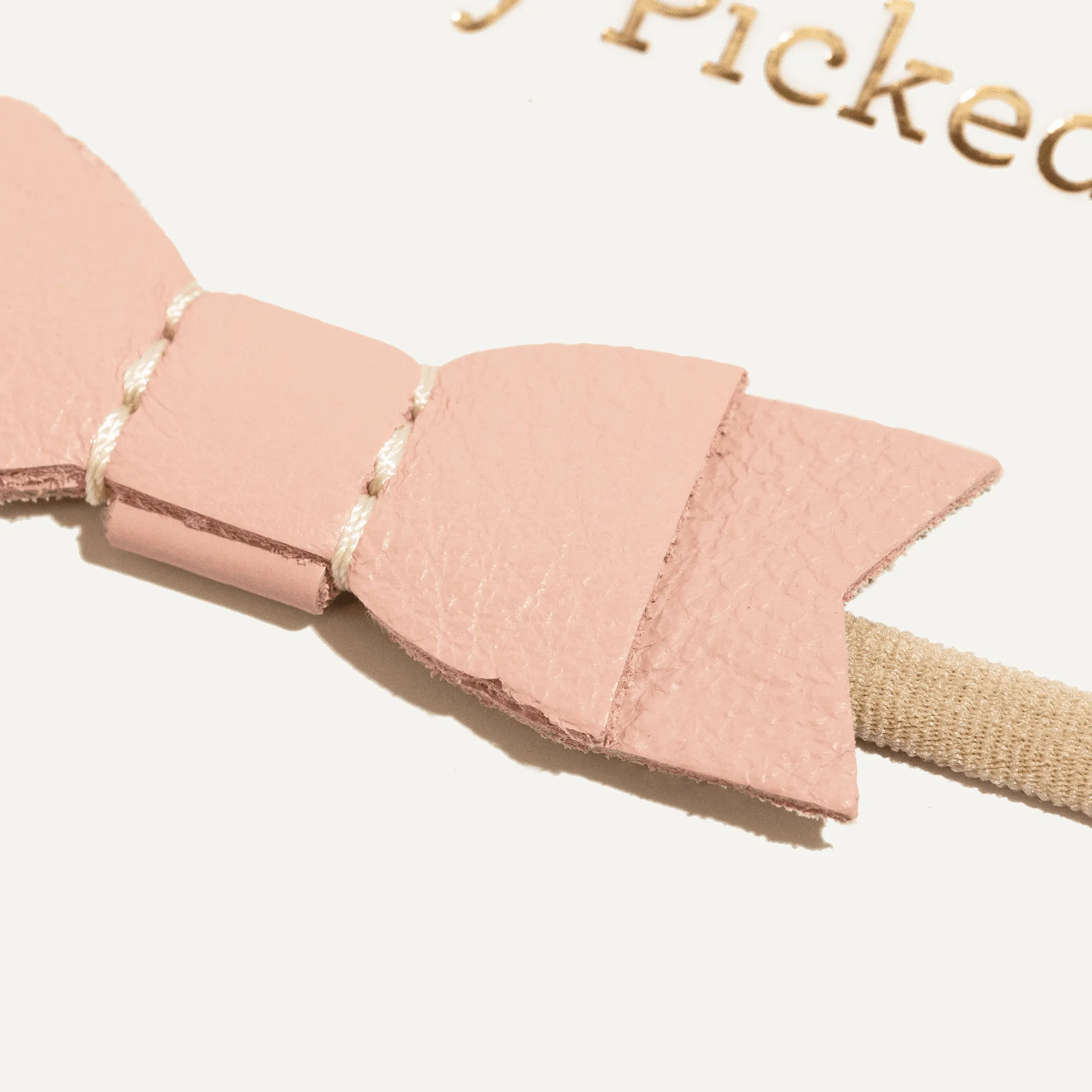 Blush Leather Bow Headband