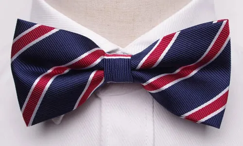 Classy Men Red Striped Bow Tie