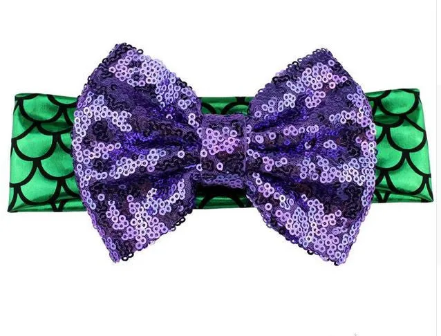 Girls Mermaid Big Bow Headband