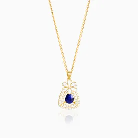 Golden Forever In Blue Pendant With Link Chain