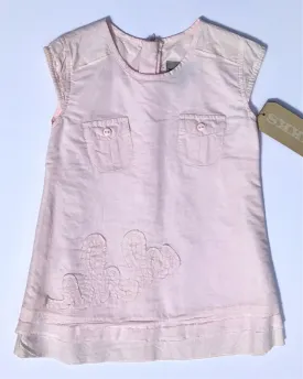 IKKS Of France Infant Girls Pale Pink Cap Sleeve Cotton Dress