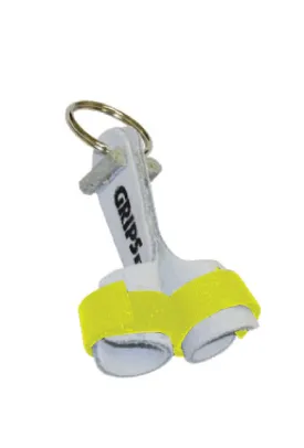 Fluoro Yellow Mini Grips Key Ring - Durable and Stylish Key Holder